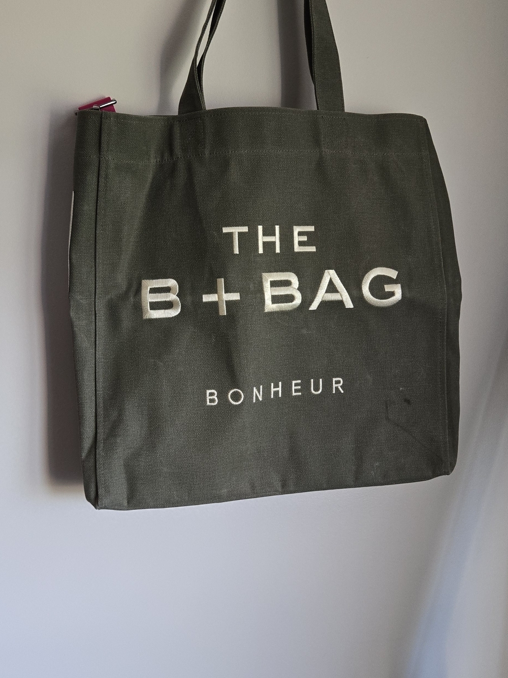 Bonheur - THE B+BAG Olive Green Canvas Tote Bag